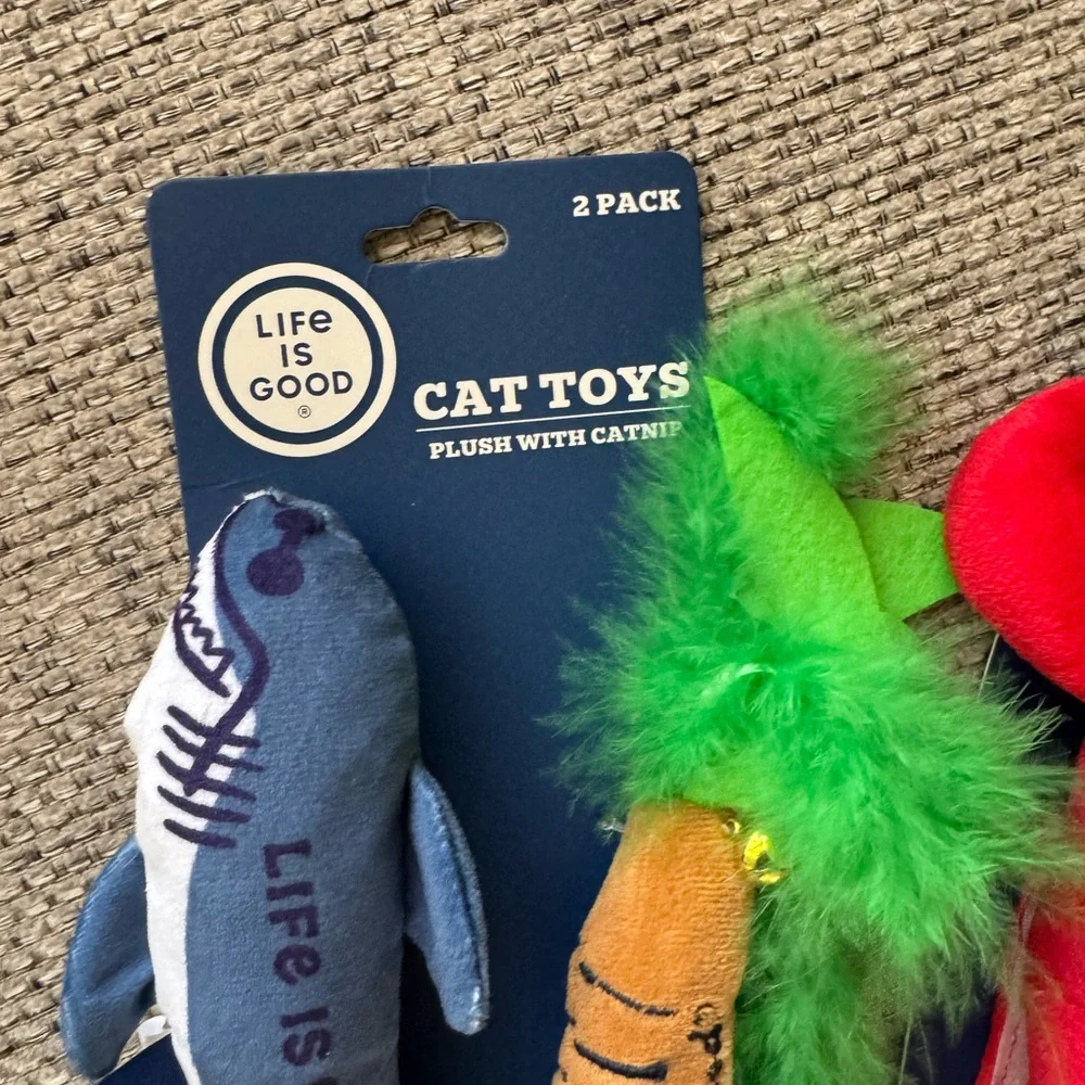 Life is Good shark and Lobster Cat Toy - Red